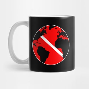 Diver Earth World Sea Flag Diving Gift Mug